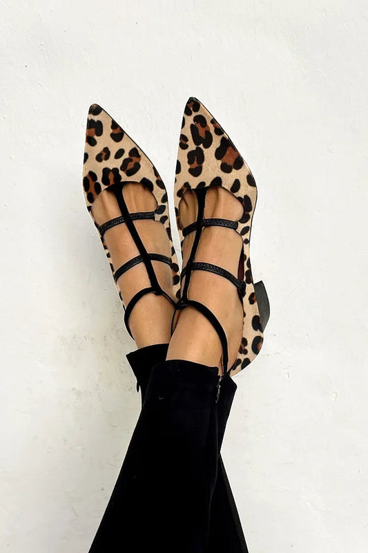 LANZA™ | BALLERINE ANIMALIER CON CINTURINI