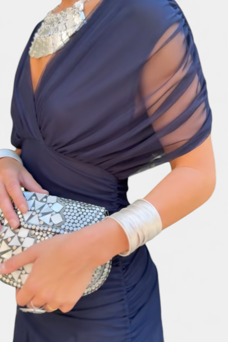 BRIO™ | ABITO LUNGO FLOREALE CON SCOLLATURA A V