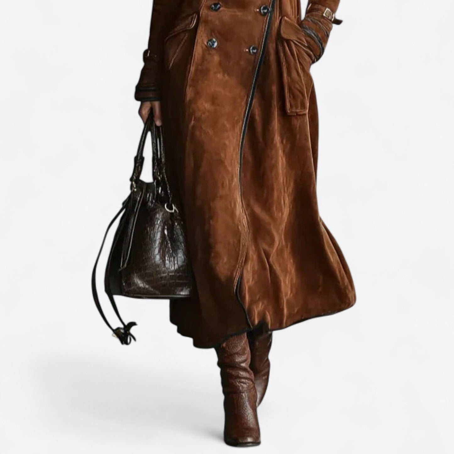 VALESSO™ | TRENCH IN PELLE SCAMOSCIATA